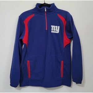 Youth NY Giants Fleece 1/4 Zip Pullover Sweater Jacket L 14/16